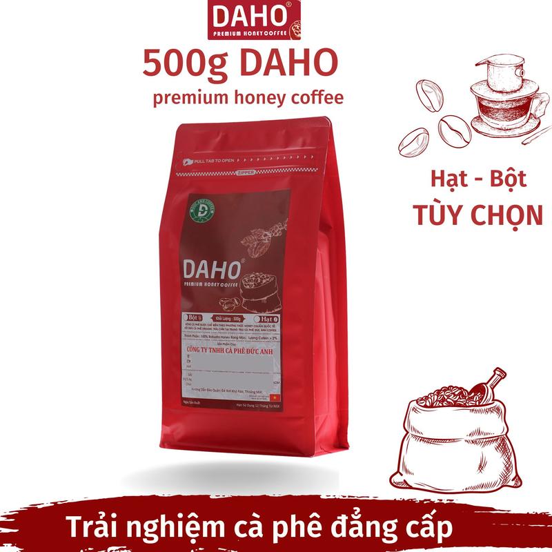  Gói 500g cà phê rang mộc DAHO fremium honey coffee chế biến đặc biệt Cafe 