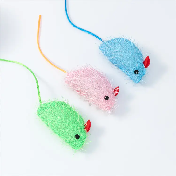🔥 Candy Color Pine Needle Cloth Mouse Cat Chewing Toy Self-Entertainment Boredom Relief Cat Toy
