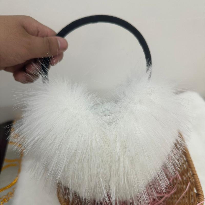 Plush Ear Muffs for Women Winter Cute White Warm Windproof Ear Covers Ear Bags…