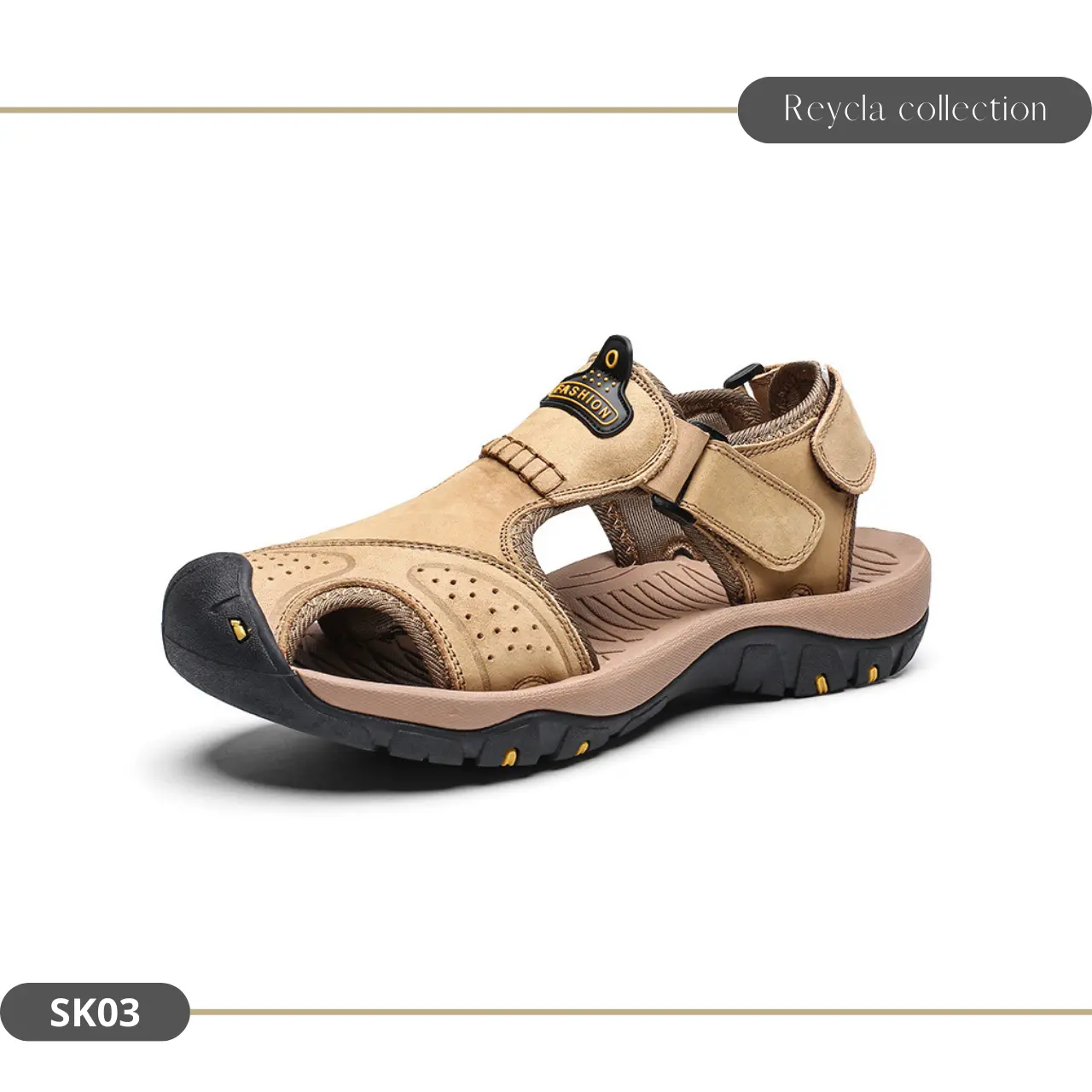 Sandal Sepatu Pria Asli Kulit Sapi 100% Sendal cowok Gunung Outdoor Hiking Ringan Anti Slip Tahan Air Waterproff Original Import Terbaru Kekinian Toe Like Sol Karet