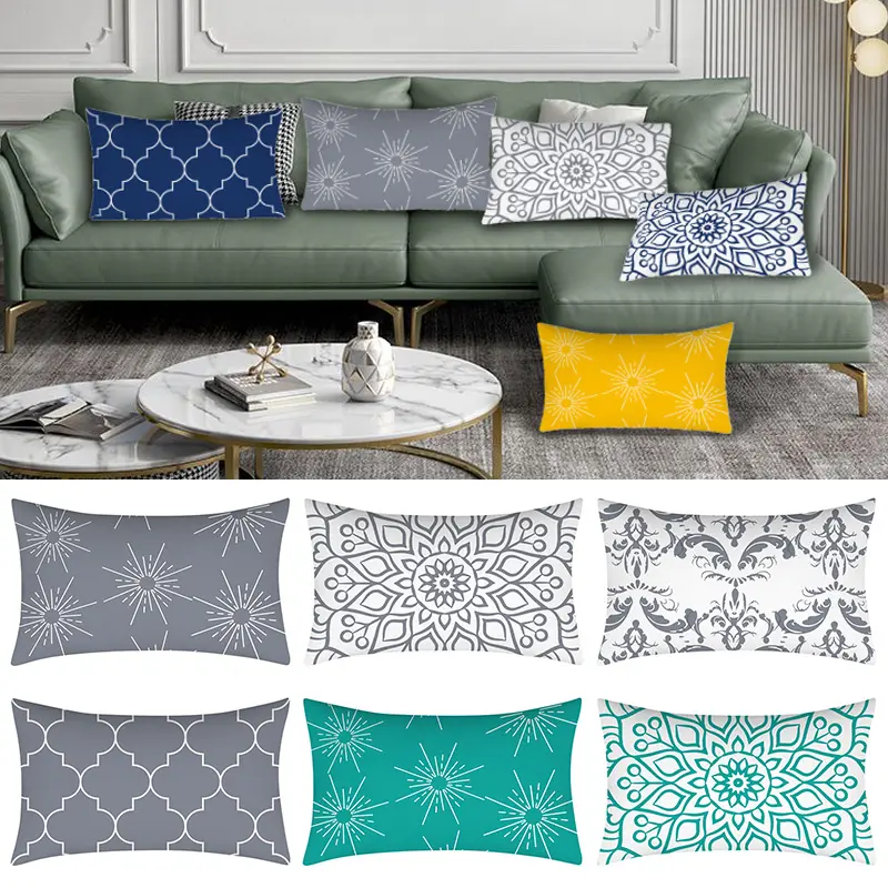 1PC 30x50cm Rectangular Geometric Pillowcase Lumbar Cushion Cover Protector Sofa Throw Pillow Case Home Decor