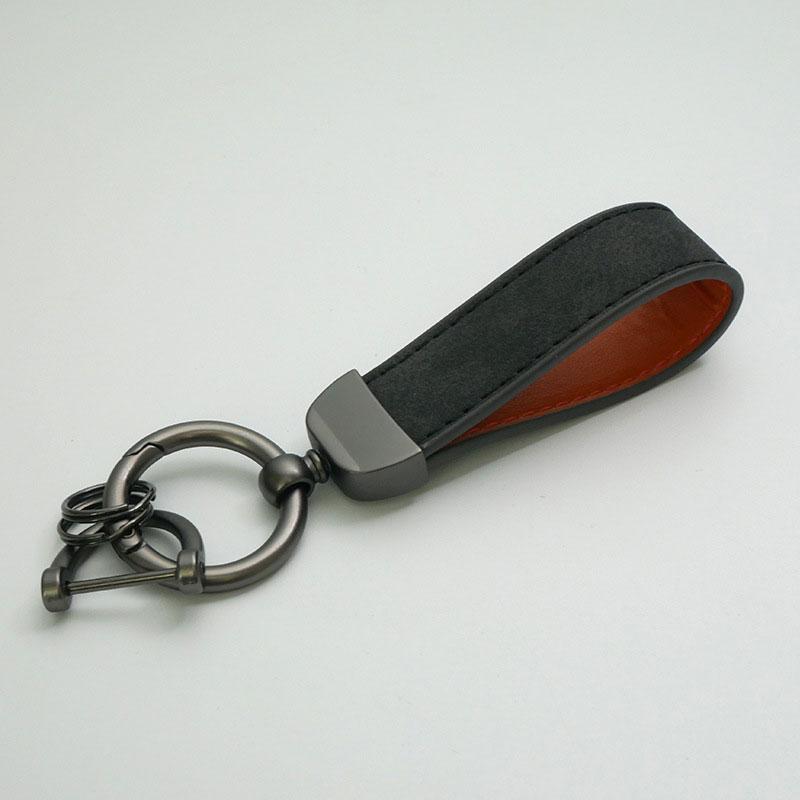 Luxury Matte Leather Keychain Top-end Business Gift For Man Good Quality Black Brown PU Leather Car Key Keyholder Key Chain 7