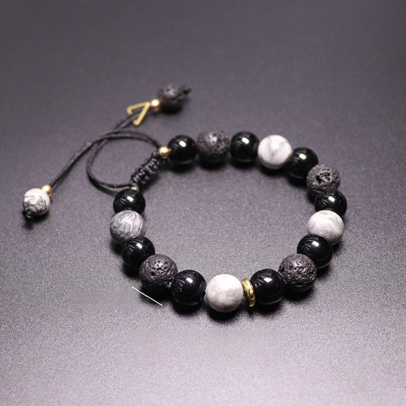 Vòng Tay Obsidian, Dành Cho Nam Giới, Vòng Tay Hạt Đá Núi Lửa Cao Cấp, Thích Hợp Làm Quà Tặng Bạn Trai 5