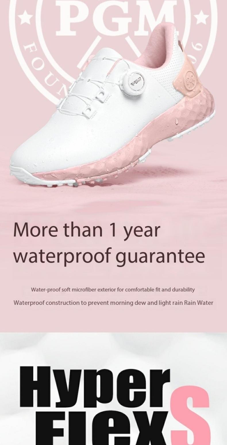 Product Introduction of [PGM] Cherry Blossom Golf Shoe Women's Shoes Waterproof Sports Shoes Non-Slip Lightweight Knob Comfortable Shock-Absorbing Nail-Free Shoes Xz365 10