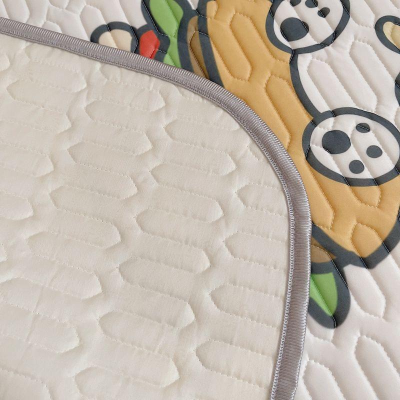 Product Introduction of Cartoon large edition printed cool silk baby anti slip cool mat 60x120cm two-piece set with buckwheat core mattress pillow combination 6