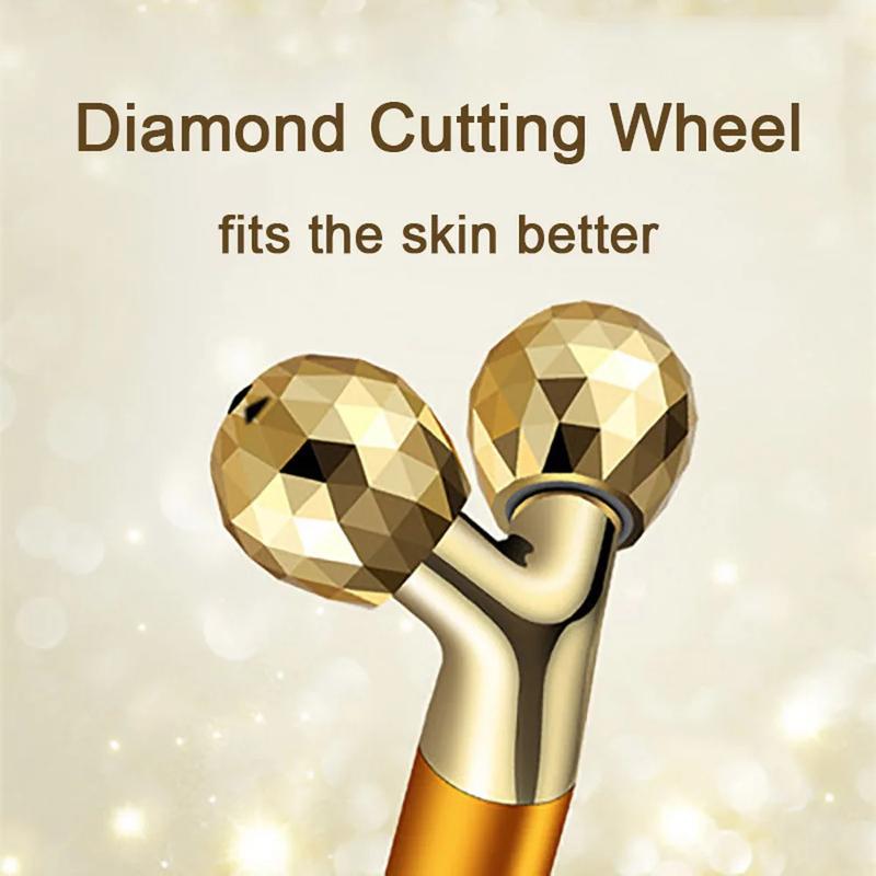 Product Introduction of 24K Gold Energy Beauty Bar 3D Facial Vibration Massager Face Anti Aging Skin Tighten Roller Reduce Wrinkle Lifting Skin Stick 22