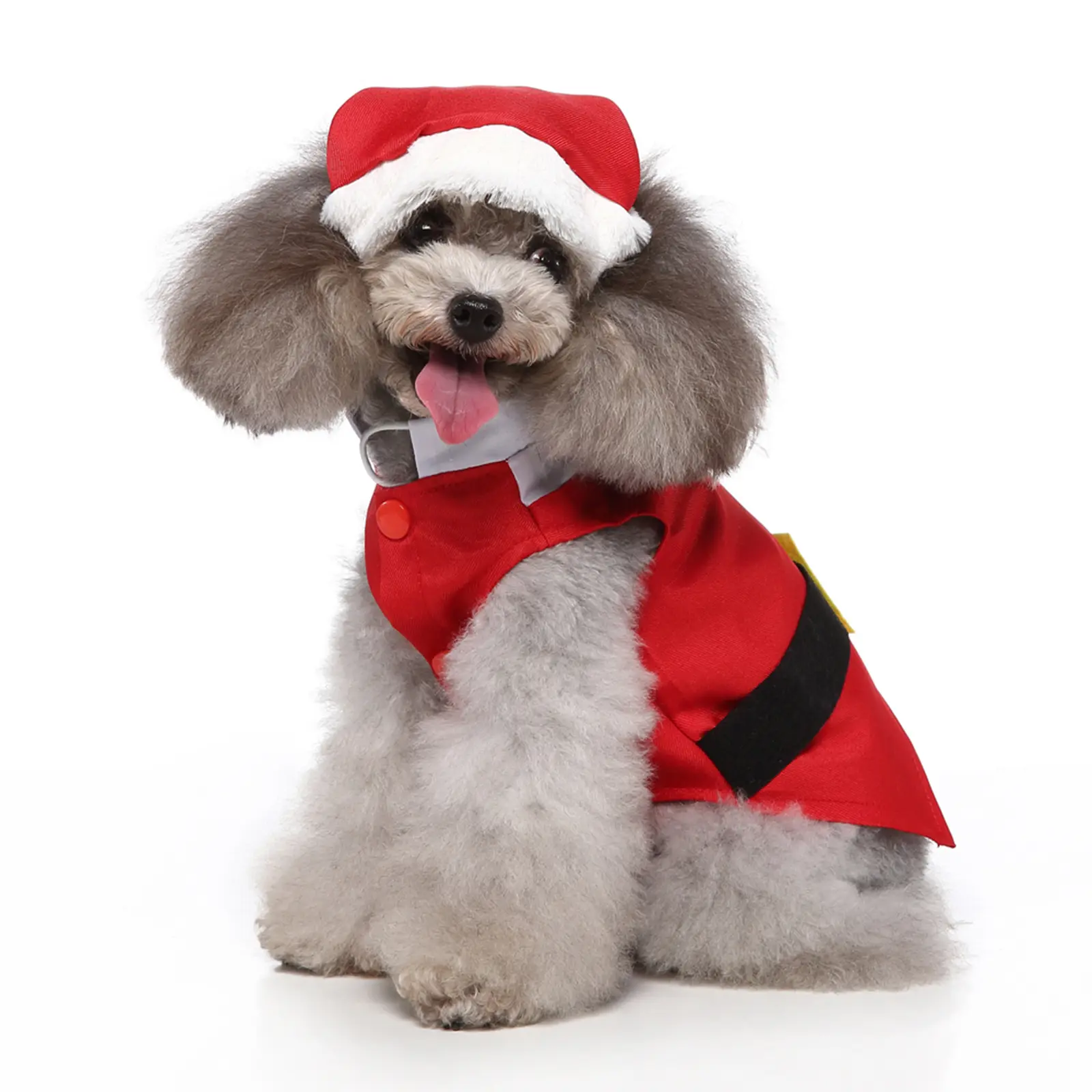 Dog Christmas Costumes Cute Pet Cat Shirt and Santa Hat Cosplay Clothes Outfit for Party Decoration Supplies