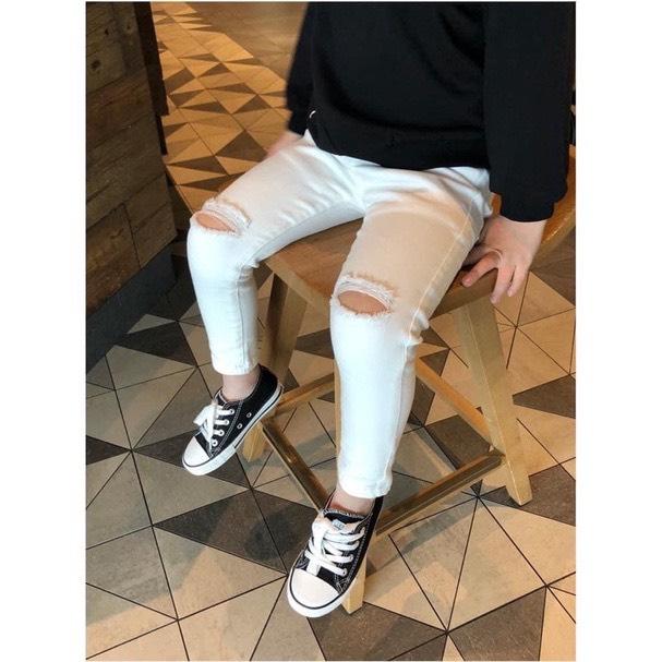  Quần Kaki Rách Gối Đen,Trắng 9-37Kg   Dưới 9 Tuổi   Bé Trai  SHOP BÉ BÂYBY  