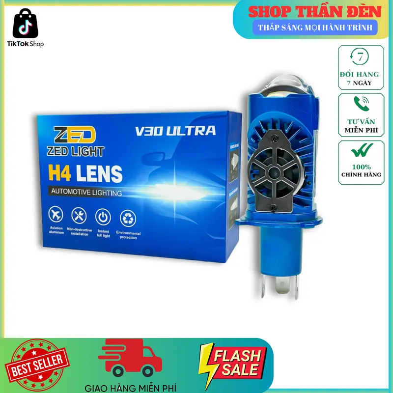 ( Tặng Hậu Audi LED ) Bi Cầu Mini V30 Ultra Bản Nâng Cấp Chân Cắm H4 Chông Chói Trợ Pha Mắt Éc New 2025 Đèn Pha Led Phụ Tùng 5
