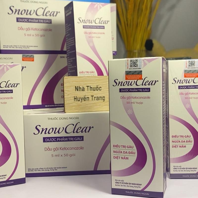 Dầu gội Snowclear tuýp 50ml, hộp Snow clear 50 gói 5ml. Combo nhiều gói 5ml tách lẻ date mới