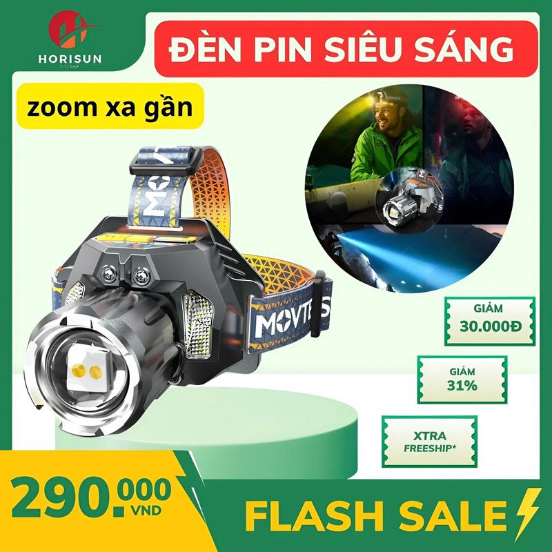 Đèn pin đội đầu KEEP siêu sáng chiếu xa cảm biến vẫy tay Zoom xa gần chống nước pin trâu SIÊU SÁNG - CHỐNG THẤM NƯỚC - TÙY CHỈNH XA GẦN Đèn LED Vàng Trắng Đỏ
