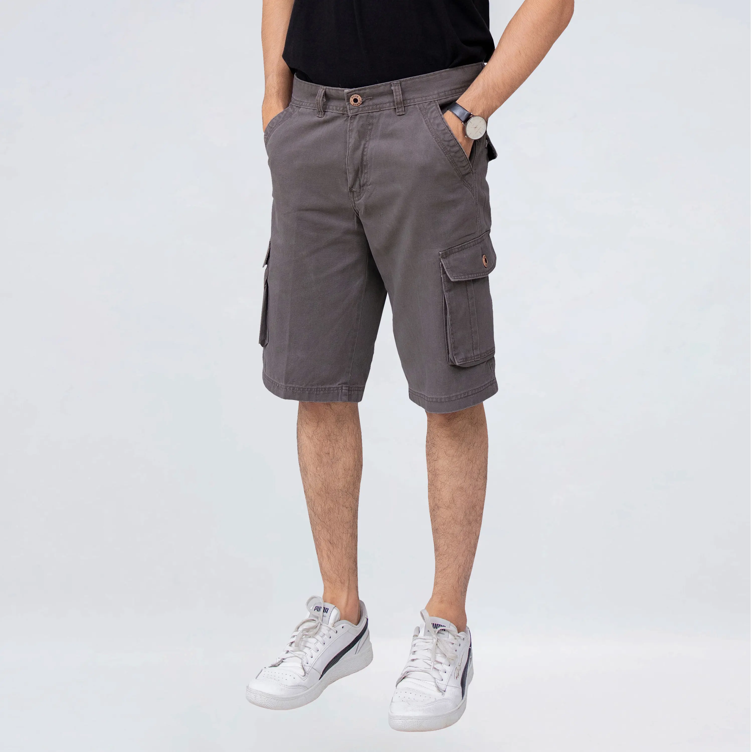 Dovechoice Celana Cargo Pendek Pria Original Standar Casual Abu