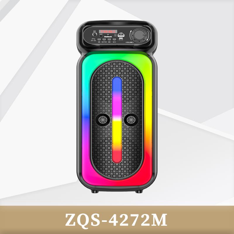 [KÈM MIC] Loa Bluetooth ZQS-4272M, Bass kép cực ấm, Đèn led 7 màu nhấp nháy theo nhạc, Hát karaoke bao đỉnh