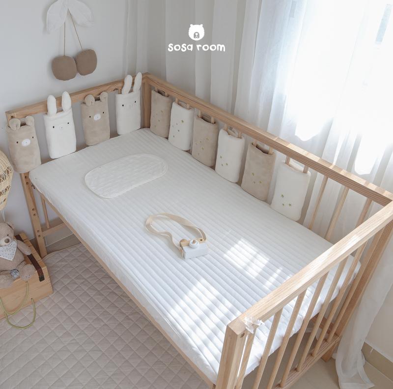 Product Introduction of Ga bọc nệm cho bé, cotton trần bông hữu cơ, màu trắng trơn, siêu mềm êm 11