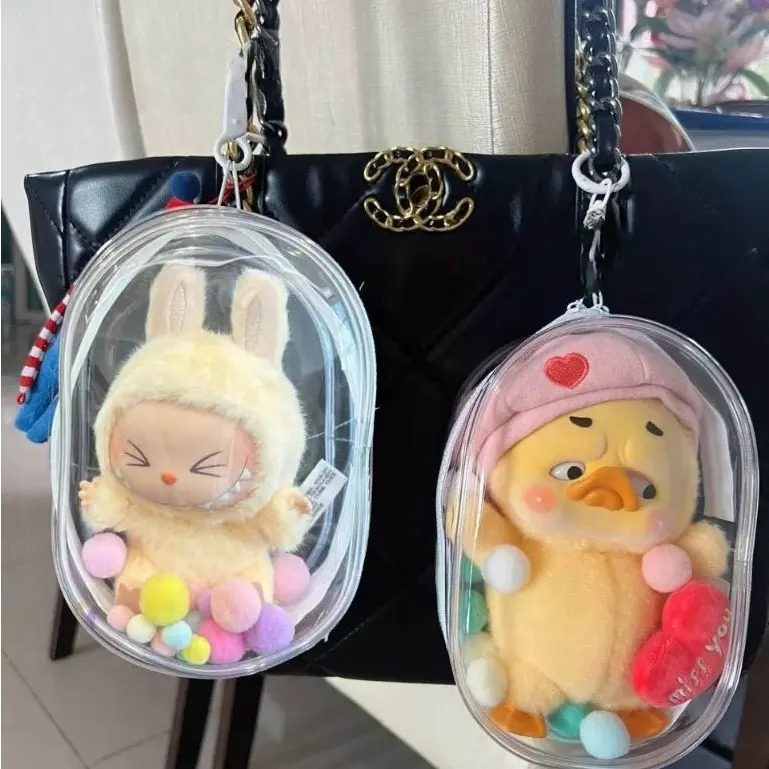 Túi lưu trữ trong suốt, LABUBU V2, Phiên bản dày, Làm bằng PVC, Thích hợp cho búp bê DCUK V2, Hộp lưu trữ, Búp bê Nhồi Bông trong suốt, Túi lưu trữ chống bụi, Hộp lưu trữ búp bê LABUBU V2, Hàng Có Sẵn