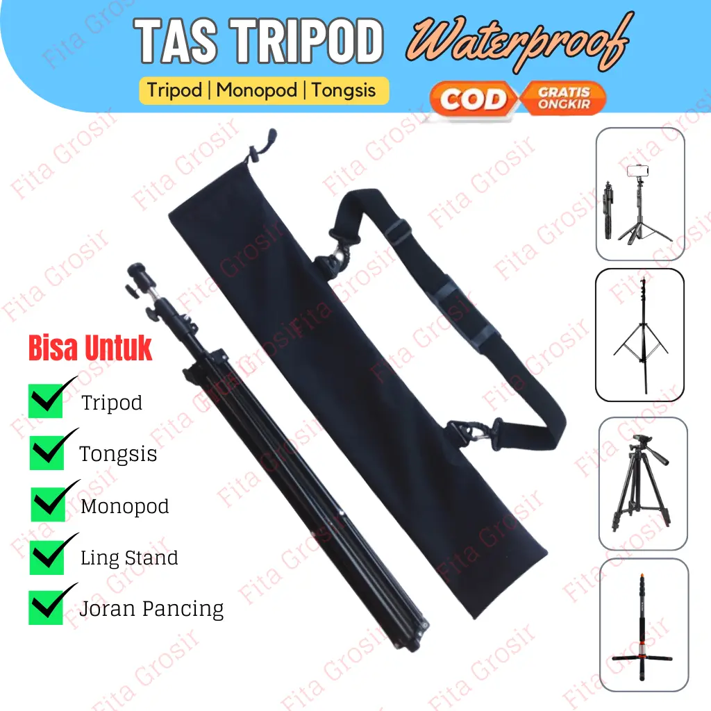 Tas Tripod Grade A Waterproof Murah/ Tas Tripod Tongsis / Tas Monopod / Tas Tripod Light Stand / Tas Tripod Ring Light /Tas Tripod 2 Meter Tripot Accessories Camera Holder