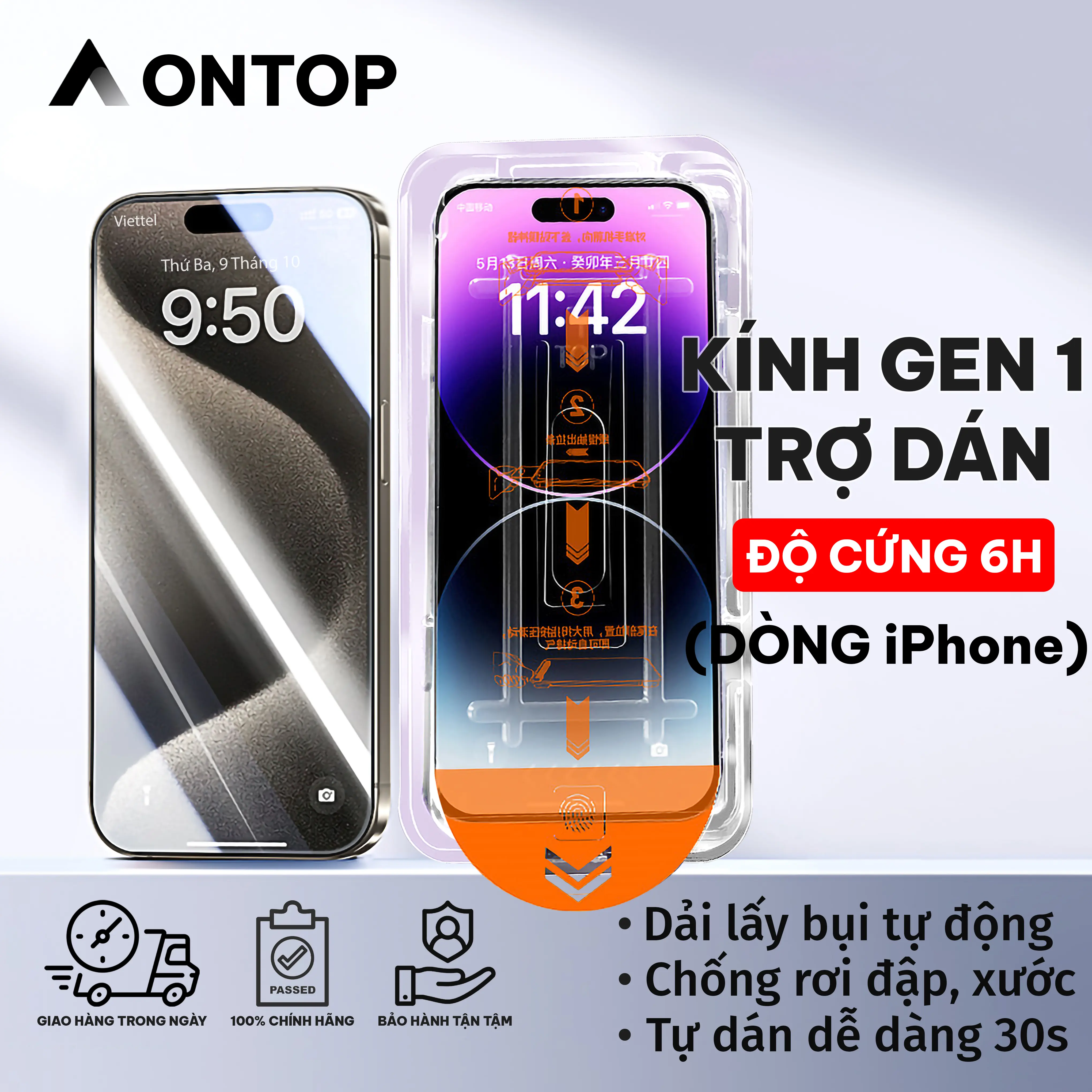 Kính Cường Lực Khuôn Dán Tự Động Dành Cho iPhone Trong Suốt - Chông Nhìn Trộm, Độ Cứng 6H Của iP X Xr Xs Max 11 12 13 14 15 Pro Max 16 Plus 16 Series