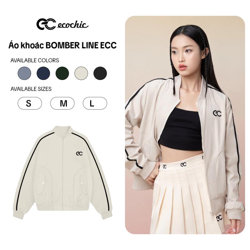Áo Khoác Bomber Line ECOCHIC B070 Chính Hãng Chất Liệu Cao Cấp Nam Nữ Unisex Thể Thao Năng Động