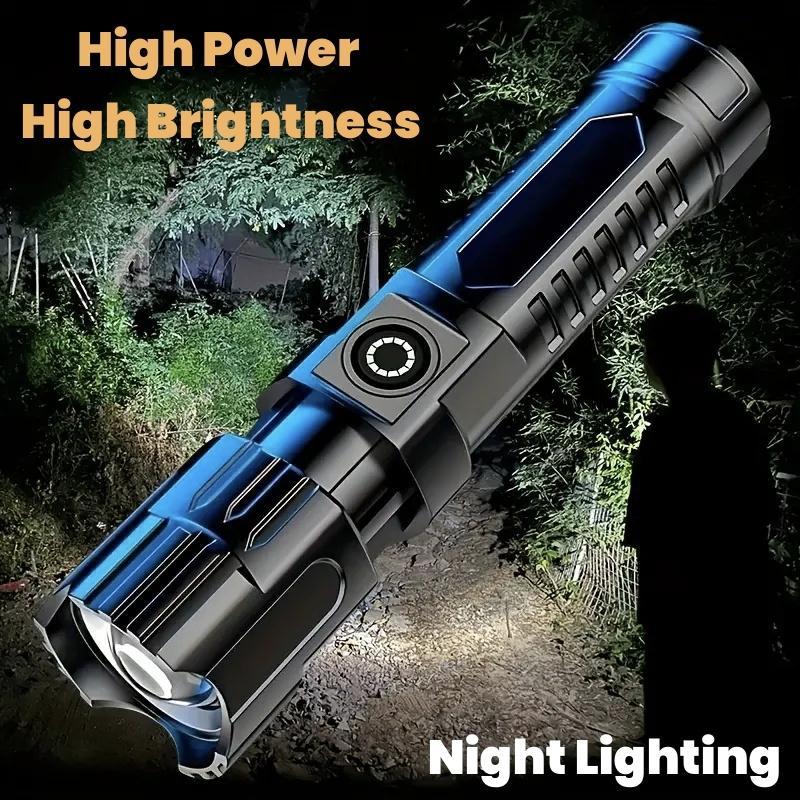 Product Introduction of USB Rechargeable LED Flashlight, Portable Zoom Flashlight, Outdoor Camping Hiking Emergency Light, Multifunctional LED Flashlight for Outdoor 5