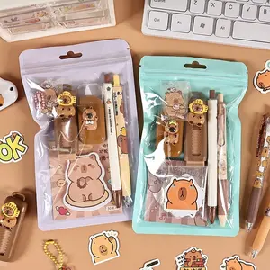 Mike H1103 Set Alat Tulis Gift Capybara Buku Catatan Stiker Perlengkapan Sekolah Buku Sticky Notes DIY Correction Tipe Choco Cute