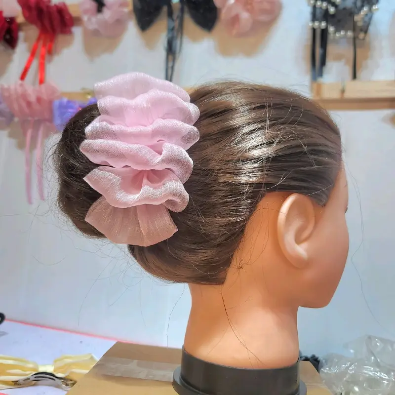 Kẹp Tóc Bong Bóng Búi Củ Tỏi, Kẹp Tóc Nữ Phong Cách Thời Trang Women Voi Hoa Voan 4