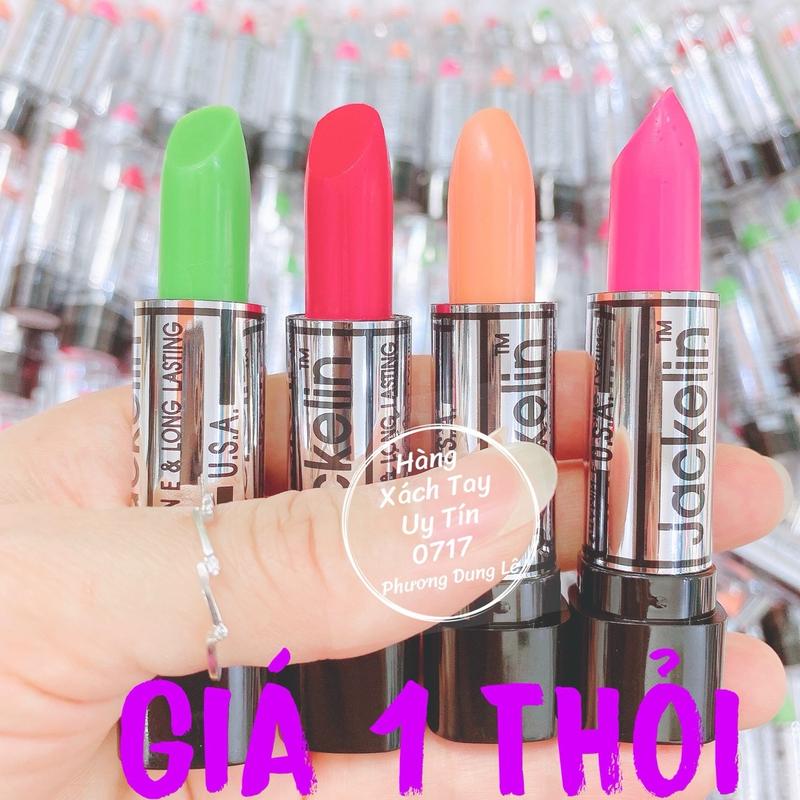 (1 thỏi) Son gió Jackelin U.S.A chuẩn Thái Lan lì lâu trôi vitamin E dưỡng môi (vui lòng đọc mô tả trước khi mua) Son Môi Mỹ Phẩm Cosmetic Trang Điểm