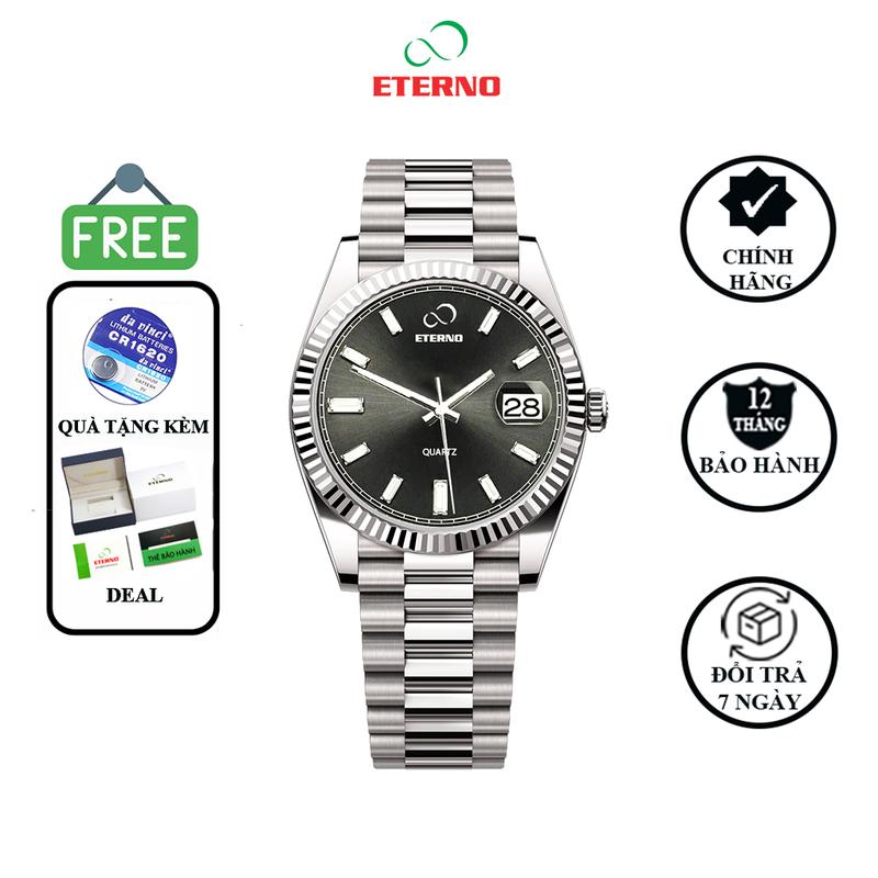 Đồng Hồ Nam ETERNO E24-0055 Dây thép không gỉ cao cấp, sang trọng, lịch lãm