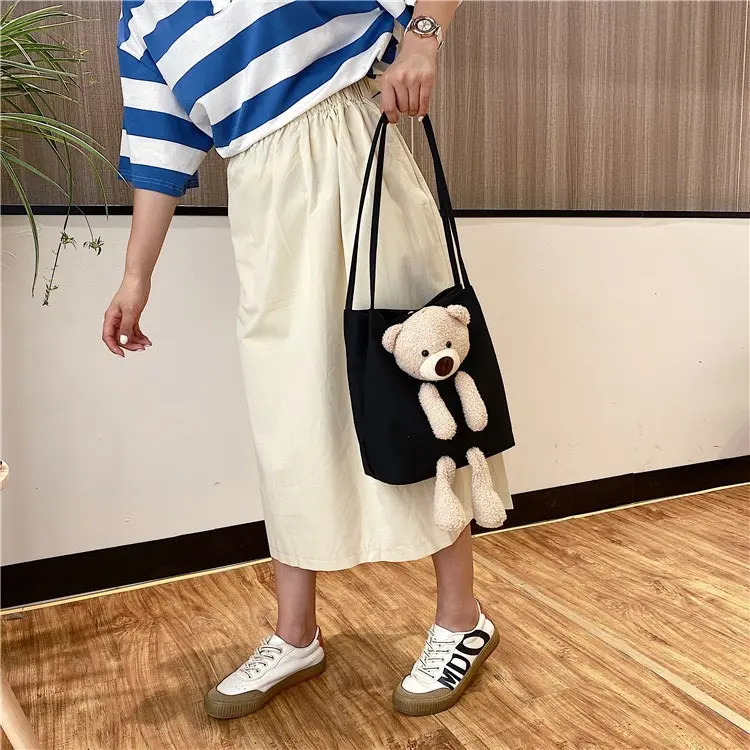Túi vải canvas,túi xách nữ túi đeo chéo hình gấu siêu dễ thương (SHK123) Không có đánh giá Bag 3