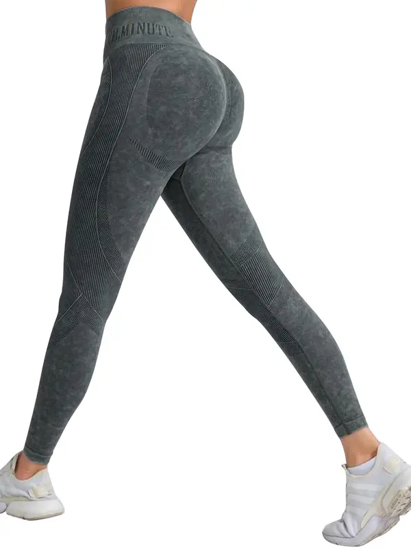 Women's Solid High Waist Sports Leggings, Casual Comfy Breathable Butt-lifting Skinny Pants for Yoga Gym Workout Running, Ladies Sportswear for All Seasons 3
