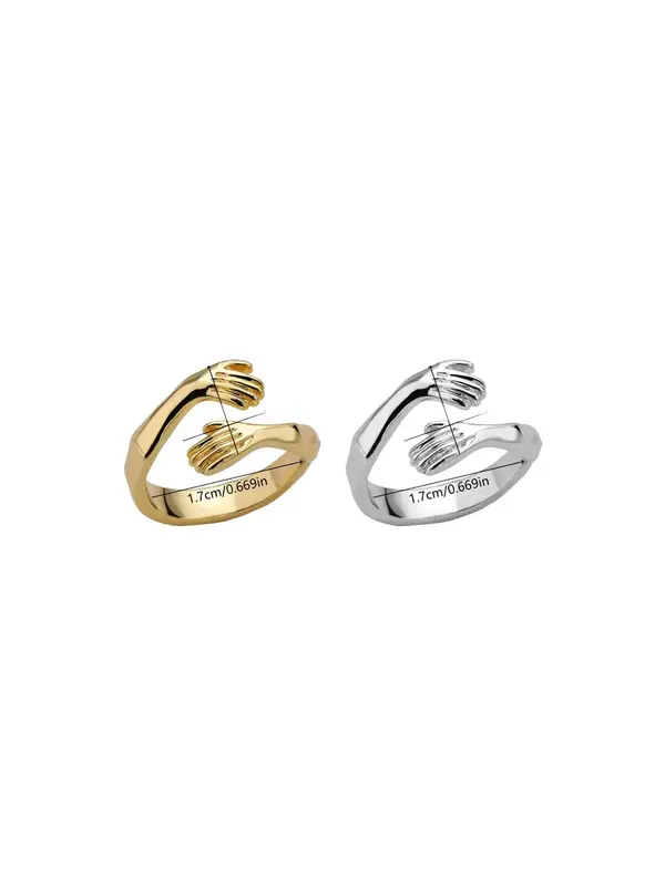 Creative Hand Design Cuff Ring, Adjustable Rings, Fashion Accessories for Both Men & Women for Party, Daily Clothing Decor, Trendy All-match & Exquisite Jewelry for Birthday Gift 6