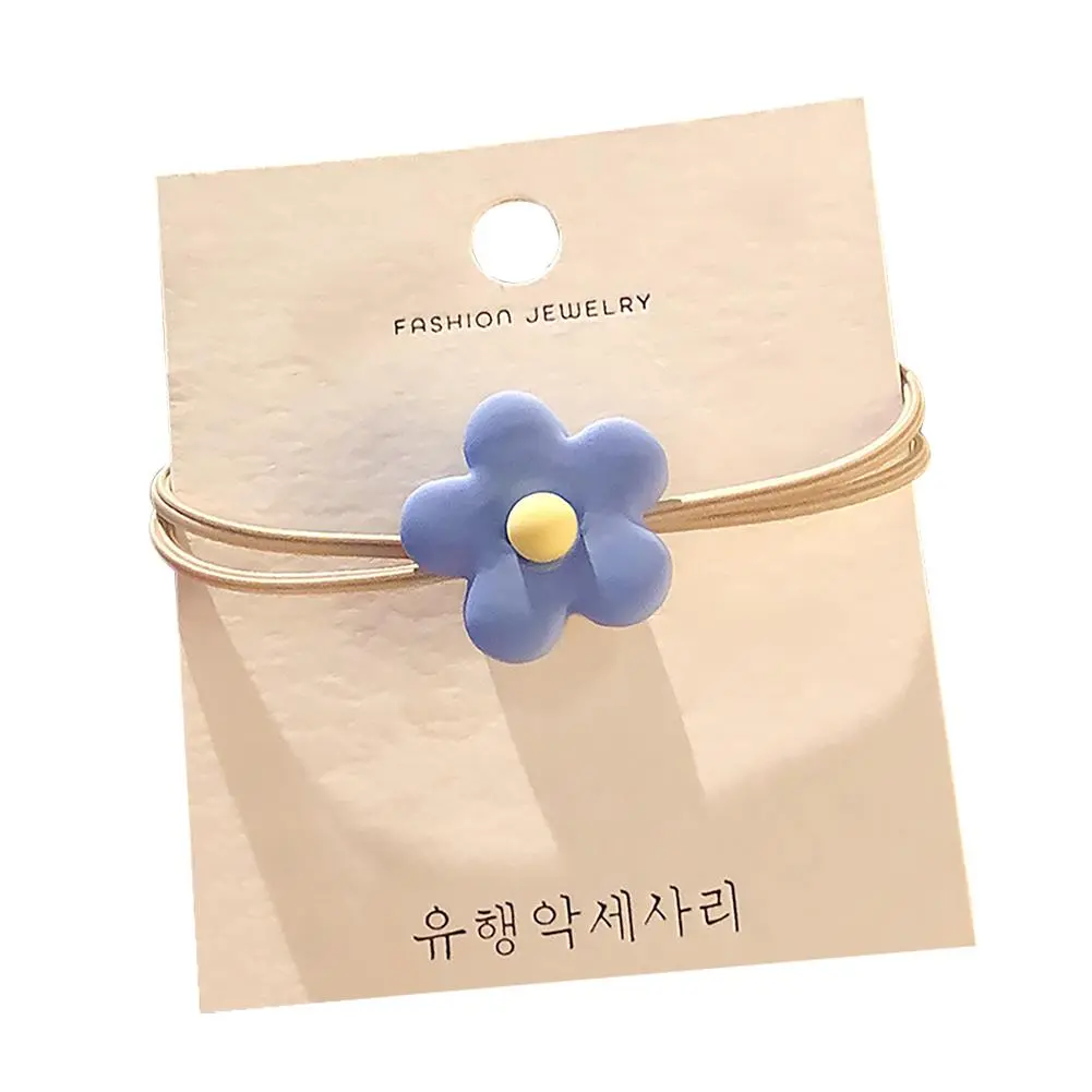 Sweet Women Girls Colorful Silica Gel Flower Elastic Hair Bands Ponytail Holder Cute Rubber Bands Scrunchie Hair Accessories