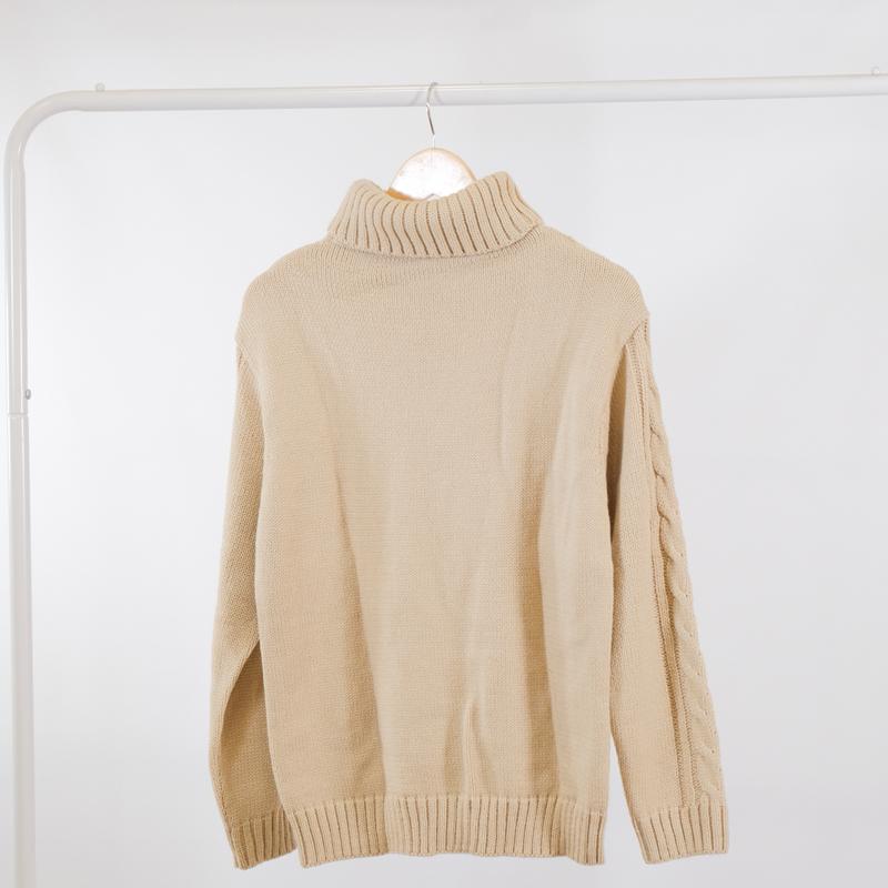 Product Introduction of Turtleneck Sweater Dewasa Kerah Tinggi Motif Cable Knit Oversize 23