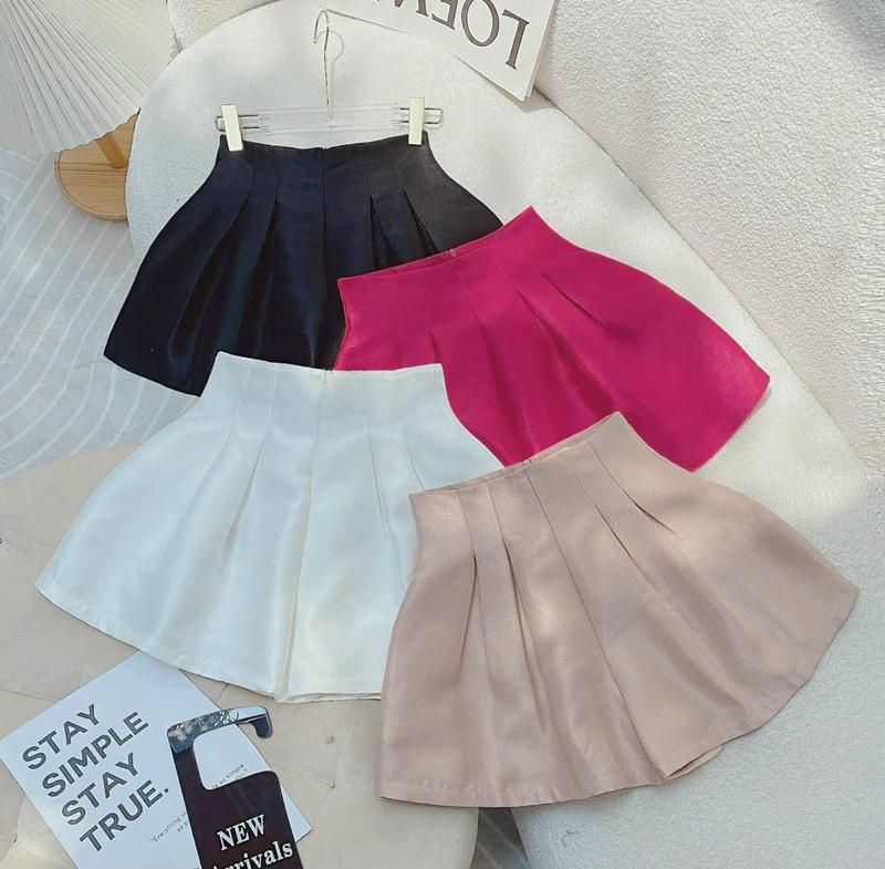   HỎA TỐC  Quần Short Vải Tafta Xước Dáng Phồng 4 Màu Q10 