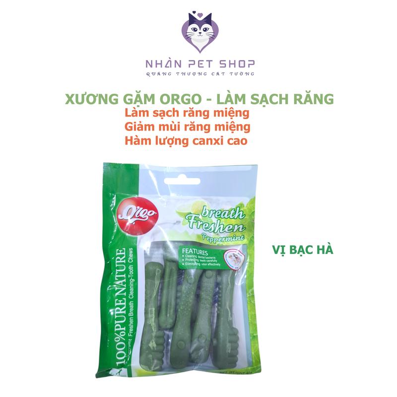 Bánh xương Orgo bổ sung Canxi gặm sạch răng thơm miệng cho bé cún gói 90g - Nhàn Pet Shop 1