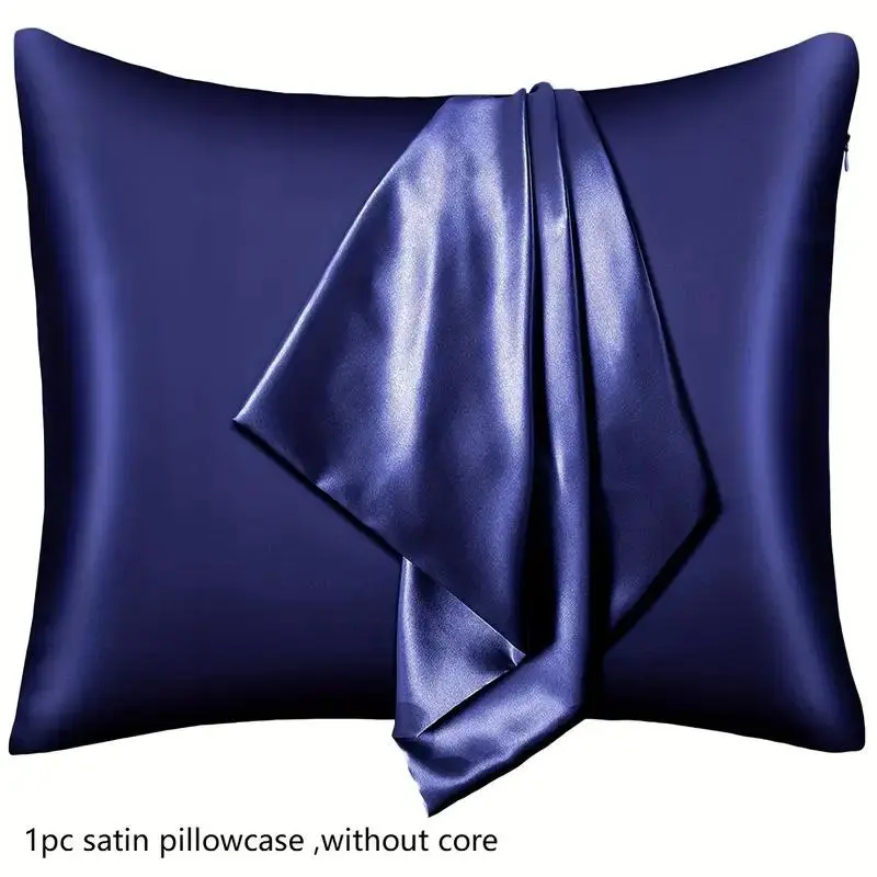 Satin Pillowcase, 1 Count Soft Breathable Pillowcase without Filler, Pillow Protector for Hair and Skin, Bedroom Decor, Bedding Supplies for Home Bedroom,  Bedding Sets 4