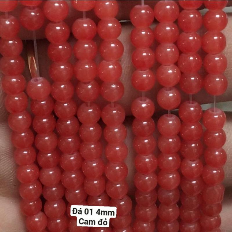 25g Đá 4mm giả ngọc có lỗ xỏ làm vòng tay vòng cổ (DA01) 1