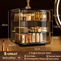Gambar LuvHome Rak Kosmetik Dengan Laci Anti Debu Tempat Make Up Skincare Rak Akrilik Multifungsi / Tempat Penyimpanan Dengan Tutup Acrylic Storage Organizer Drawer Cosmetic - S-3 Susun Coklat dari LuvhomeMall Kota Tangerang 2 Tokopedia