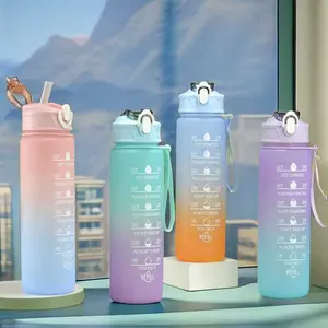 Botol olahraga warna gradien botol air kapasitas besar luar ruangan botol kebugaran-GRADASI - 1011