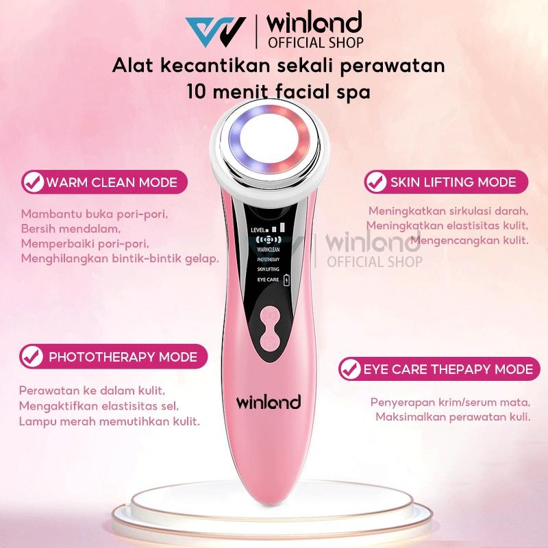【Free shipping】Winland Alat Setrika Wajah Pemijat Perawatan Kulit Anti Anging Facial Massage4in1Facial Massage Hot Cold