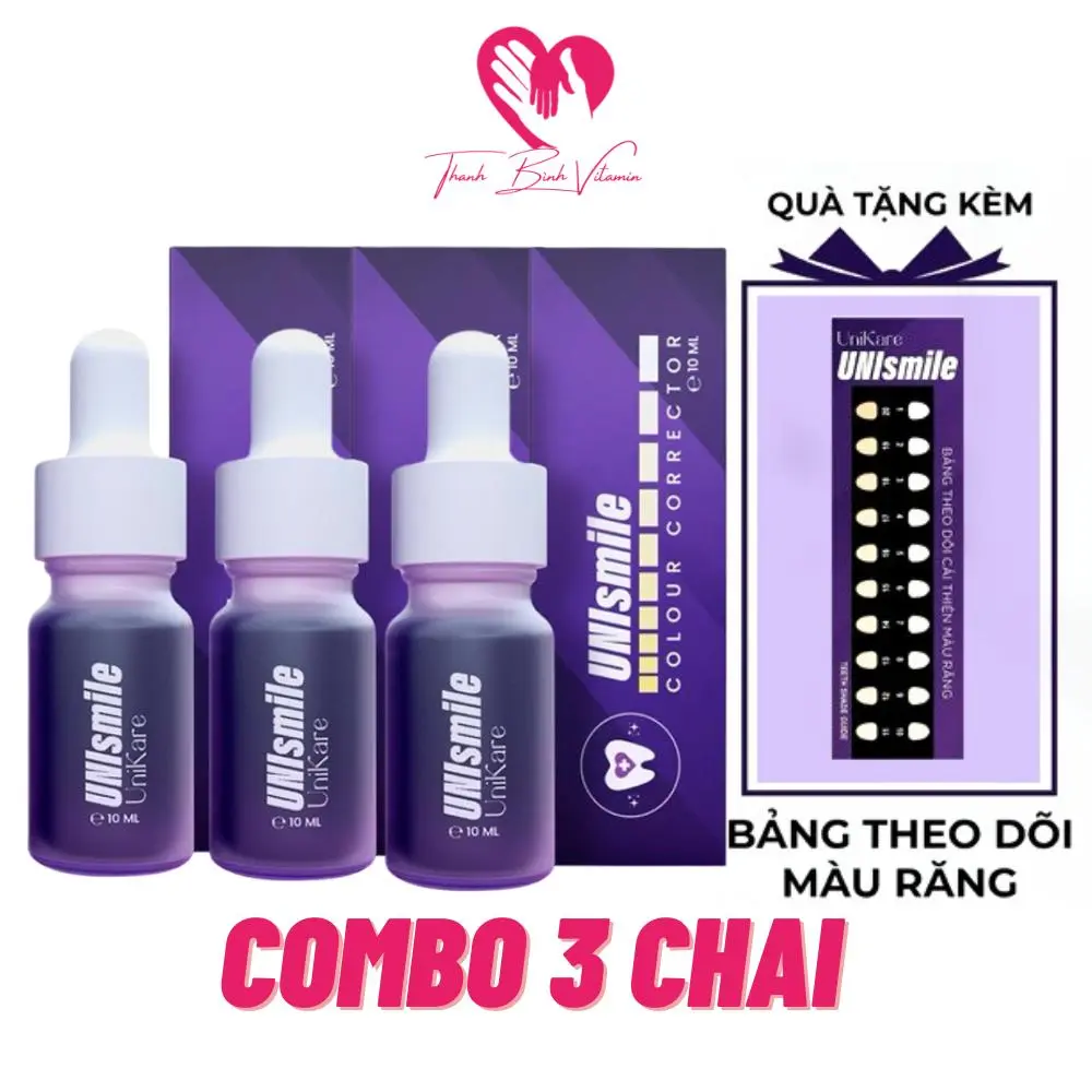 [Combo 3Chai ] Serum Hỗ Trợ Trắng Răng Unismile, Hỗ Trợ Cải Thiện Vết Ố Vàng 10ml