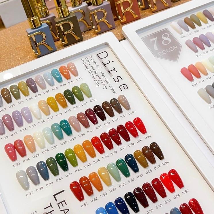 Set Sơn Gel Nail Dirse 78 Màu Hotrend Nhập Khẩu Từ Japan Tặng Kèm Bảng Màu + Base + Top Nữ Women