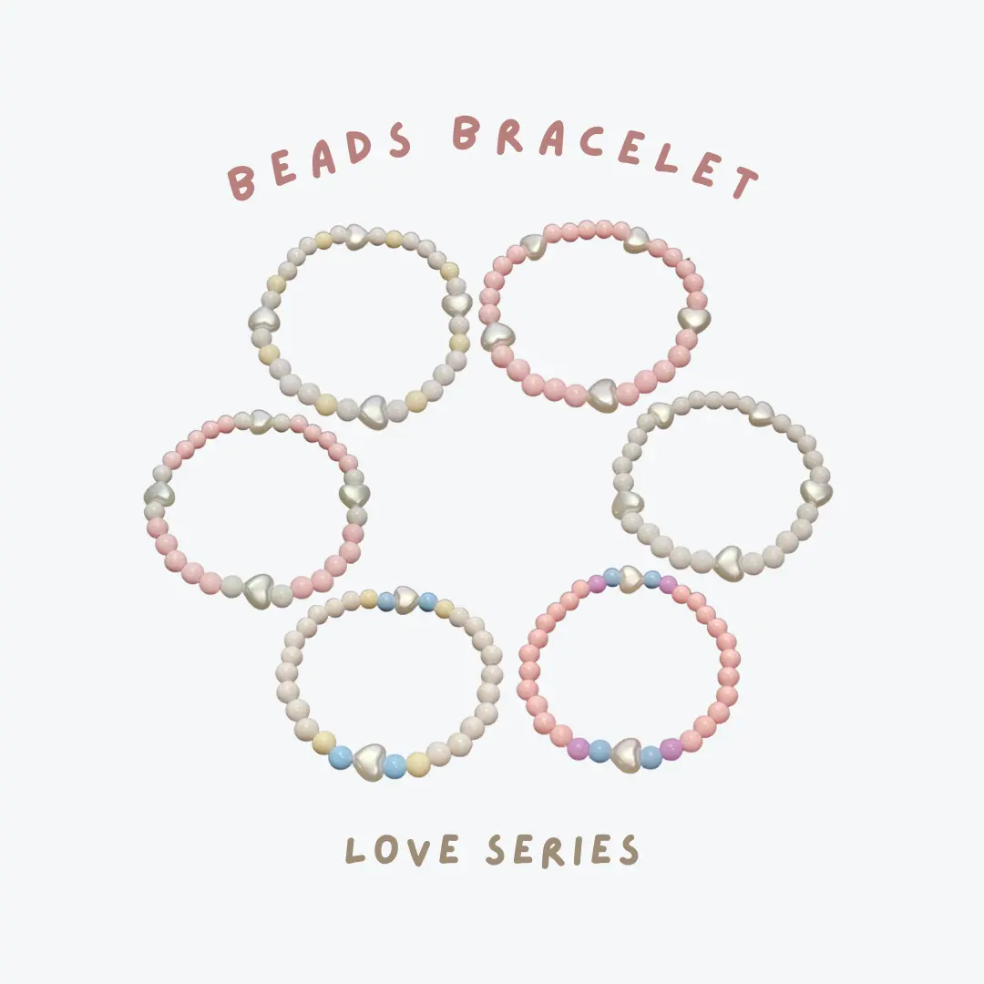 gelang manik manik | beads bracelet | gelang korea | gelang murah | love series Blue Pearl