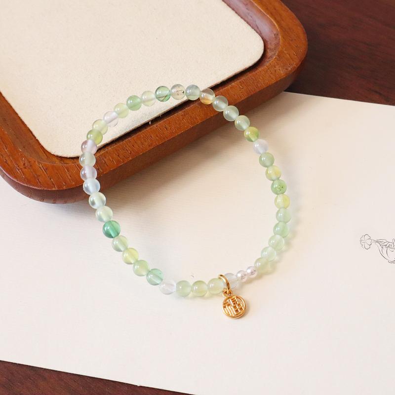 Product Introduction of Natural Grape Purple Chalcedony Crystal Bracelet Artistic Temperament White 4mm Extremely Fine Natural Crystal Bracelet Accessories 20