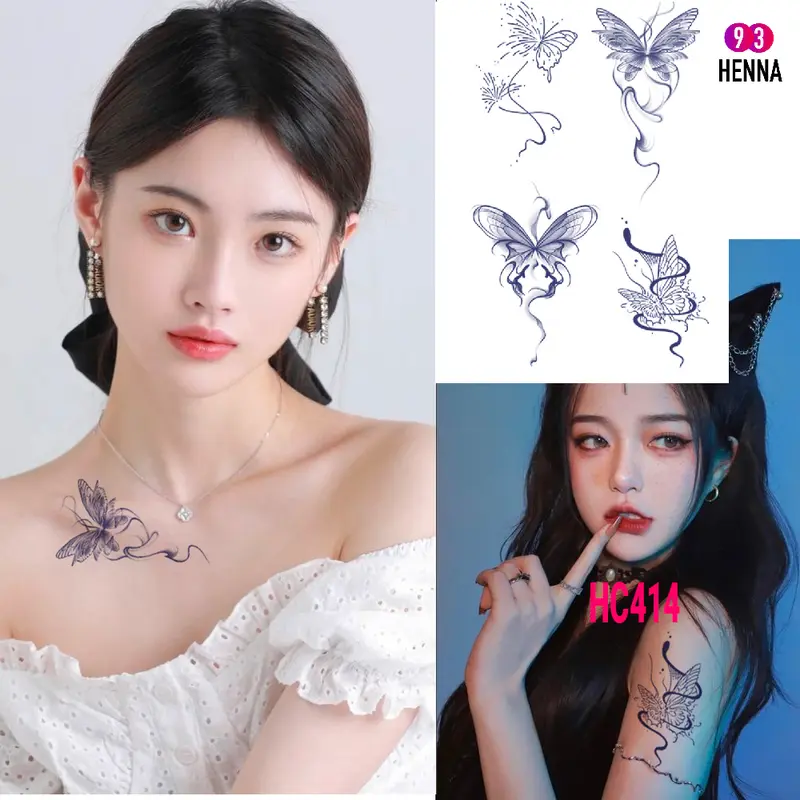 Hình Xăm Dán Geisha nhật cổ, hoa hồng 15 Ngày Trang Điểm Cosmetic 7