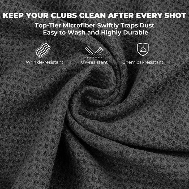 Product Introduction of Golf Towel Waffle Pattern With Hook Cleaning Towels Microfiber Soft Enduring Quick-Dry Cleans Clubs Balls Hands 15