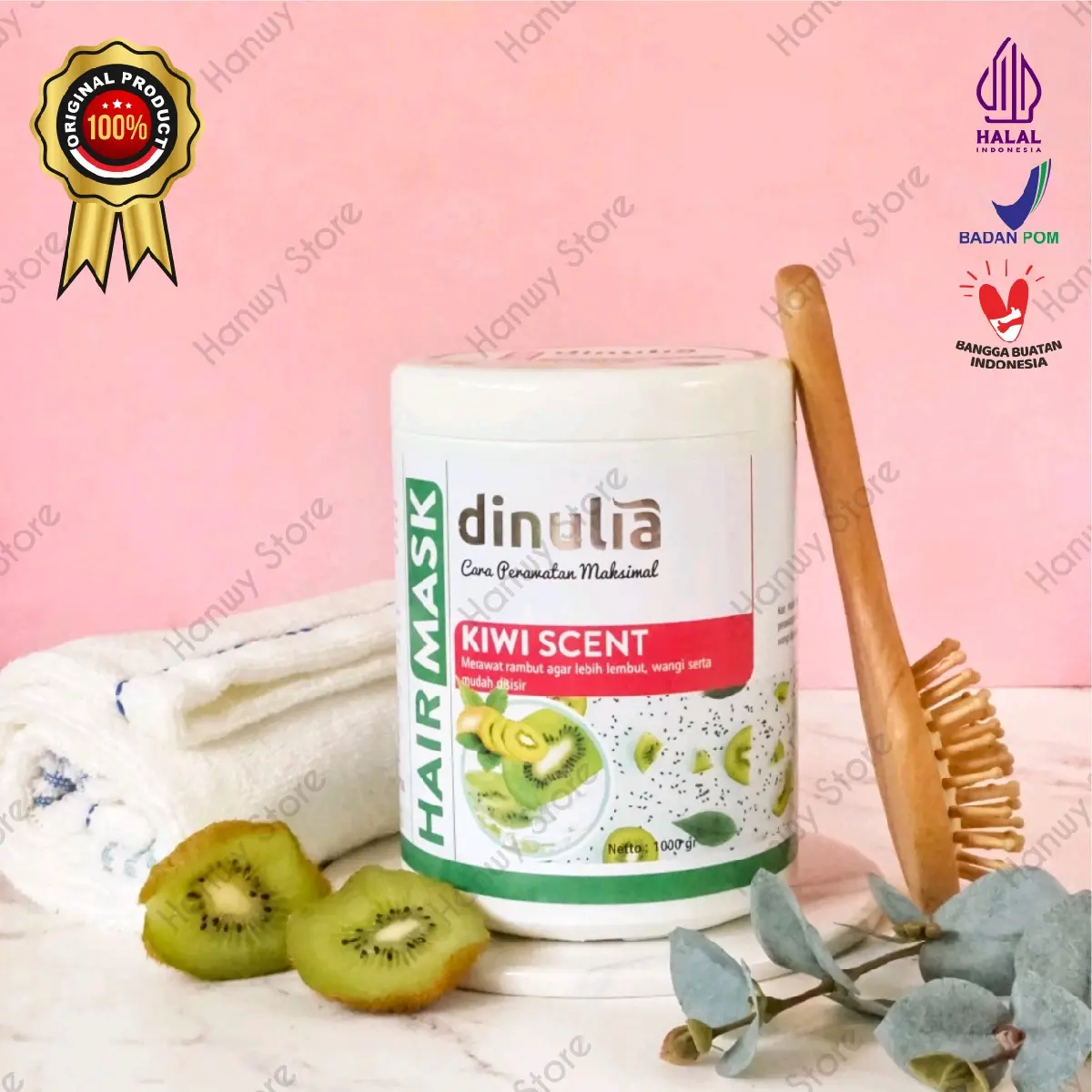 Dinulia Hair Mask/Masker Rambut Kiwi Scent 1000gr Haircare