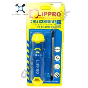 (LIPPRO 126HC-2W) Obeng Plus Minus 2Way Bolak Balik 4" 126HC-2W LIPPRO / Obeng Bolak Balik Min Plus Kembang 2in1 126HC 2W LIPPRO