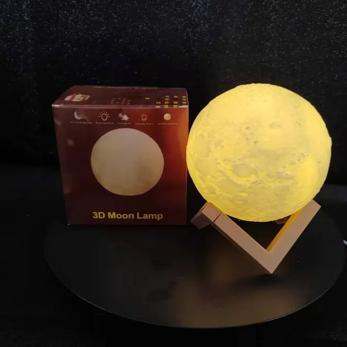 Lampu Tidur Bulan 3D Unik Dekorasi Kamar Minimalis & Lucu (Moon Lamp) Usb