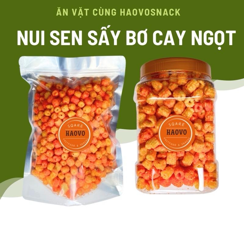 Nui sen sấy bơ cay ngọt 500gr đồ ăn vặt haovosnack