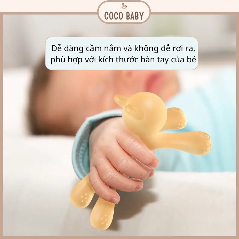 [ Tặng hộp đựng và dây đeo ] Gặm nướu silicon thực phẩm hình Thỏ Xinh cho bé từ 3 tháng tuổi 2
